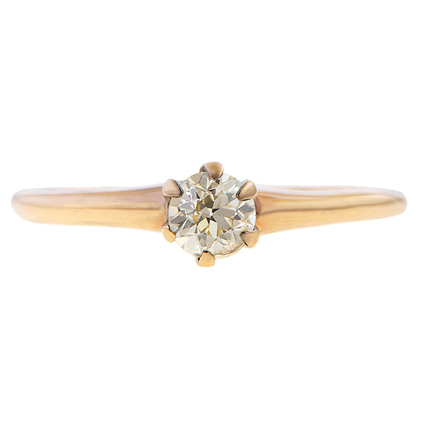 Victorian Solitaire Ring, Old Euro 0.36ct. sold by Doyle and Doyle an antique and vintage jewelry boutique