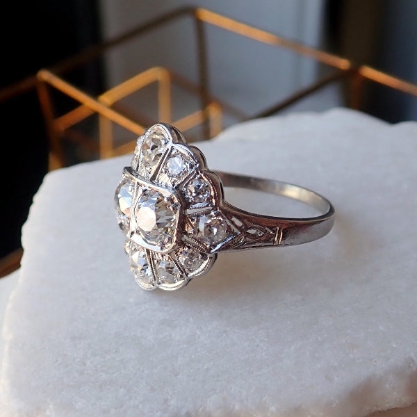 Art Deco Diamond Dinner Ring, from Doyle & Doyle an antique and vintage jewelry boutique