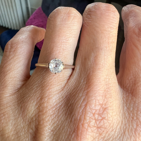 Antique Solitaire Engagement Ring, Old Mine 0.68ct. sold by Doyle and Doyle an antique and vintage jewelry boutique