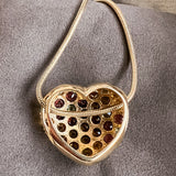 Vintage Pave Heart Slide Necklace sold by Doyle and Doyle an antique and vintage jewelry boutique