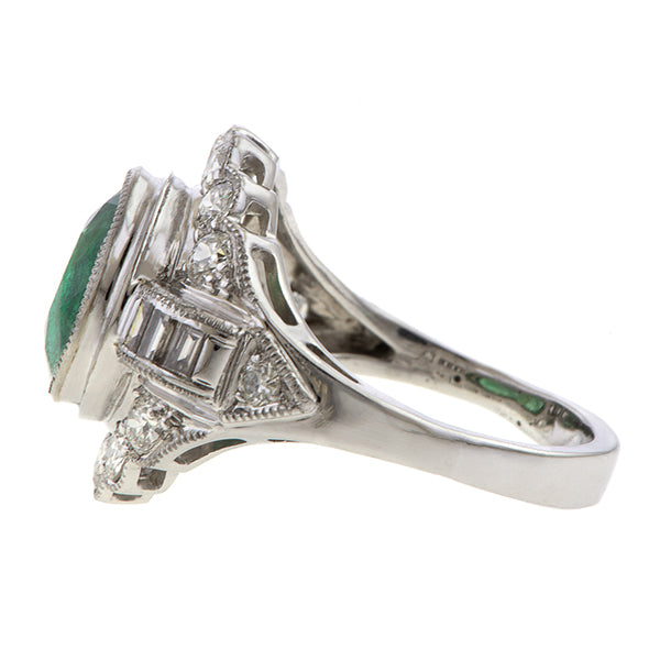 Art Deco Emerald & Diamond Ring, 2.77ct. sold by Doyle and Doyle an antique and vintage jewelry boutique