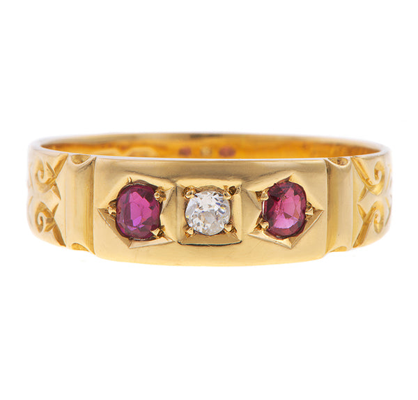 Victorian Diamond & Ruby Ring sold by Doyle and Doyle an antique and vintage jewelry boutique