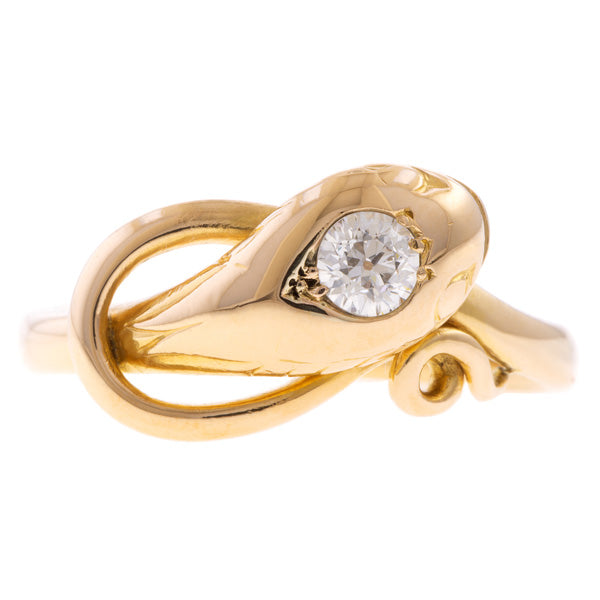 Victorian Gold Diamond Snake Ring, from Doyle & Doyle antique and vintage jewelry boutique