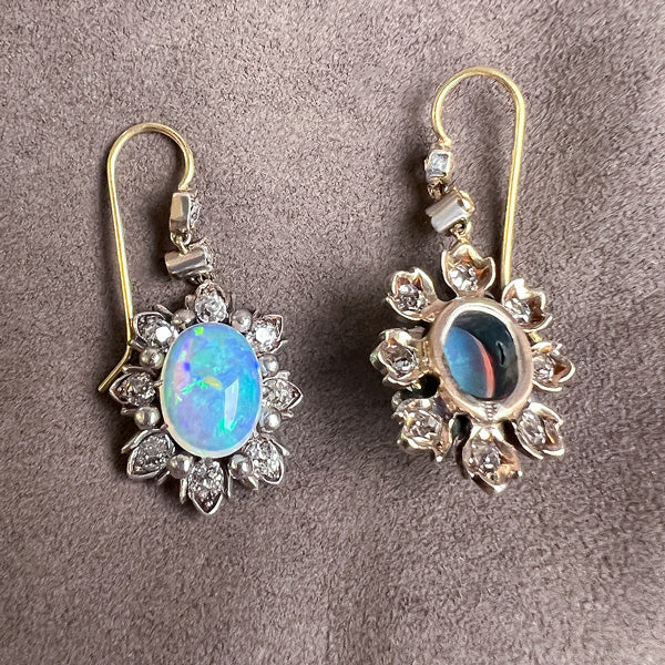 Victorian Opal and Diamond Drop Earrings, from Doyle & Doyle antique and vintage jewelry