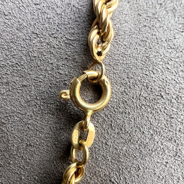 Vintage Gold Rope Link Chain Necklace, from Doyle & Doyle antique and vintage jewelry boutique