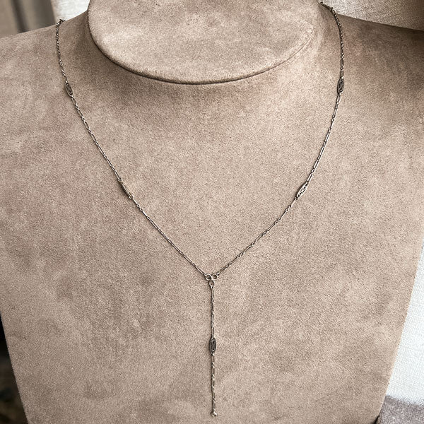 Vintage Fancy Link Y Chain Necklace, sold by Doyle & Doyle antique and vintage jewelry boutique