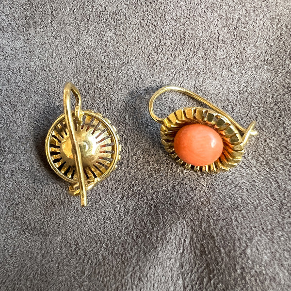 Vintage Coral Earrings, sold by Doyle & Doyle antique and vintage jewelry boutique