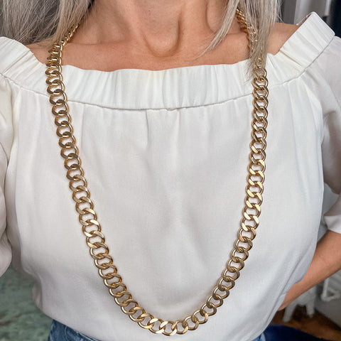 Vintage Curb Link Chain Necklace sold by Doyle and Doyle an antique and vintage jewelry boutique