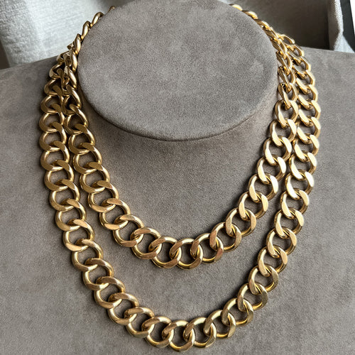 Vintage Curb Link Chain Necklace sold by Doyle and Doyle an antique and vintage jewelry boutique