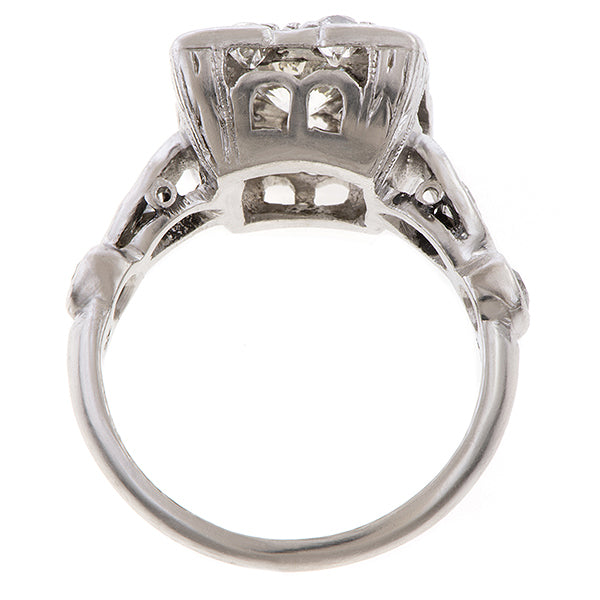 Vintage Diamond Cluster Engagement Ring sold by Doyle and Doyle an antique and vintage jewelry boutique