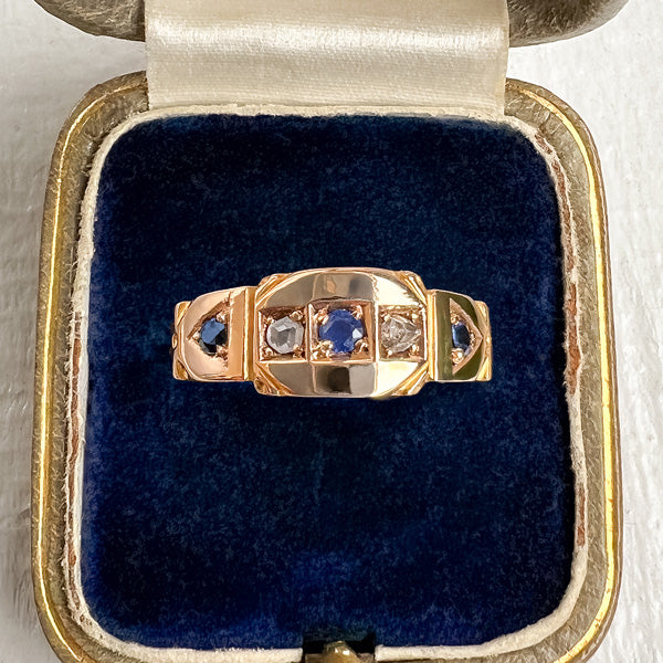 Victorian Sapphire & Rose Cut Ring sold by Doyle and Doyle an antique and vintage jewelry boutique