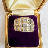 Vintage Wide Diamond Band Ring sold by Doyle and Doyle an antique and vintage jewelry boutique