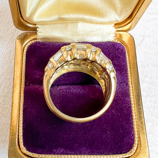Vintage Wide Diamond Band Ring sold by Doyle and Doyle an antique and vintage jewelry boutique