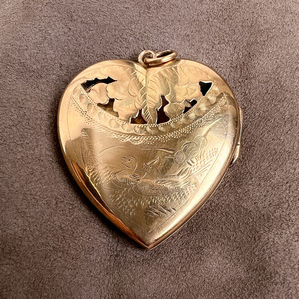 Antique Heart Locket sold by Doyle and Doyle an antique and vintage jewelry boutique