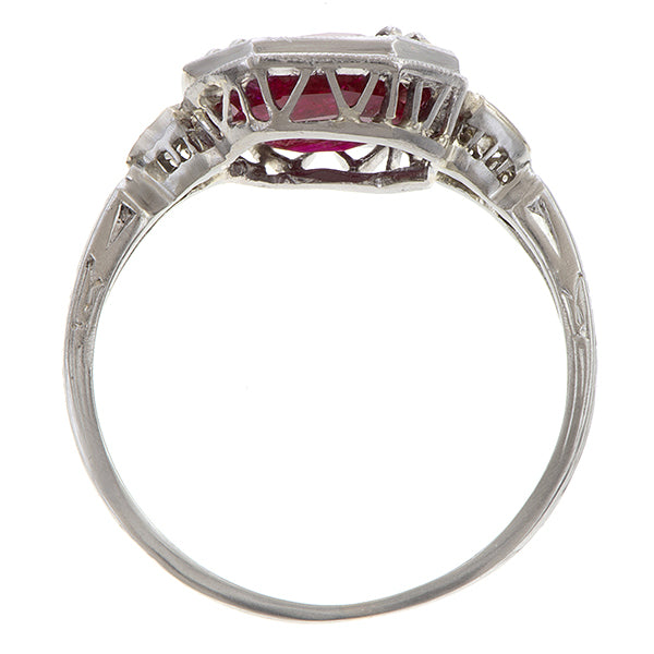 Art Deco Ruby Ring, 2.73ct, sold by Doyle and Doyle an antique and vintage jewelry boutique