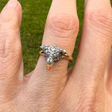Antique Diamond & Enamel Fox Ring sold by Doyle and Doyle an antique and vintage jewelry boutique
