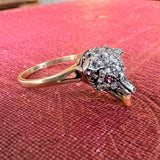 Antique Diamond & Enamel Fox Ring sold by Doyle and Doyle an antique and vintage jewelry boutique
