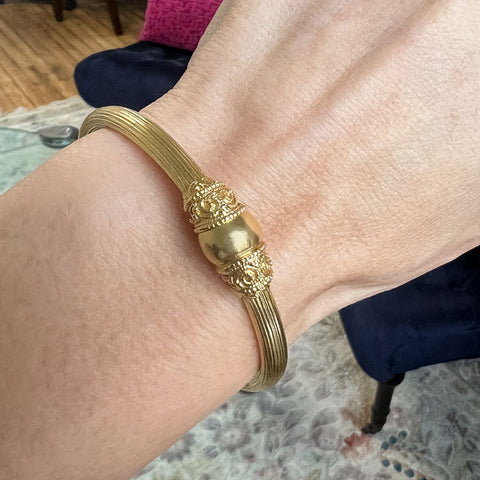 Vintage Etruscan Style Bracelet sold by Doyle and Doyle an antique and vintage jewelry boutique