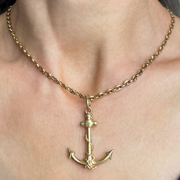 Vintage Anchor Pendant sold by Doyle and Doyle an antique and vintage jewelry boutique