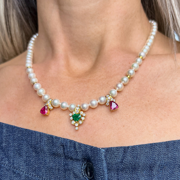 Vintage Pearl Necklace sold by Doyle and Doyle an antique and vintage jewelry boutique