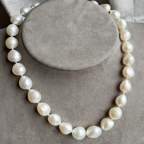 Vintage Baroque Pearl Necklace sold by Doyle and Doyle an antique and vintage jewelry boutique