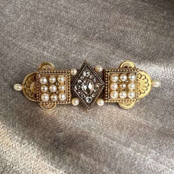 Etruscan Revival Pin sold by Doyle and Doyle an antique and vintage jewelry boutique