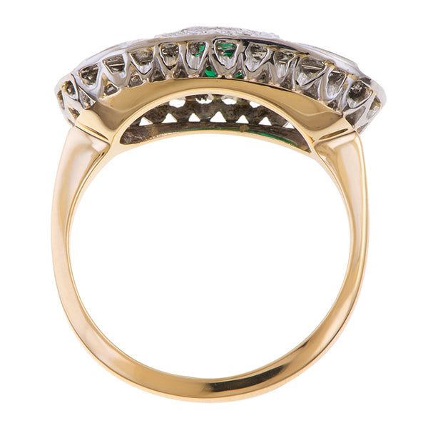 Vintage Emerald & Diamond Ring sold by Doyle and Doyle an antique and vintage jewelry boutique