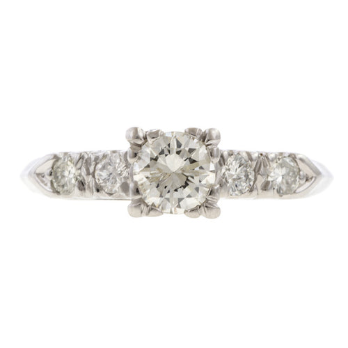 Art Deco Engagement Ring, RBC 0.40ct. sold by Doyle and Doyle an antique and vintage jewelry boutique