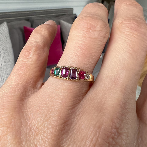 Antique Gemstone Acrostic "Regard" Ring, from Doyle & Doyle antique and vintage jewelry boutique
