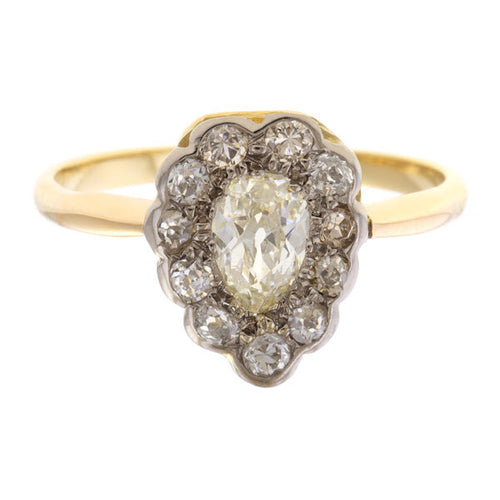 Antique Heart Diamond Ring sold by Doyle and Doyle an antique and vintage jewelry boutique