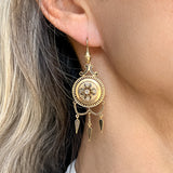 Victorian Gold Enamel Diamond Drop Earrings, from Doyle & Doyle antique and vintage jewelry boutique