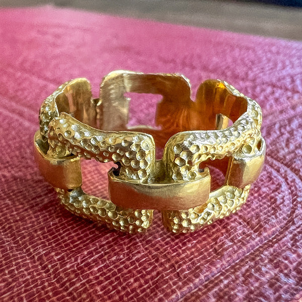 Vintage Chain Link Ring sold by Doyle and Doyle an antique and vintage jewelry boutique