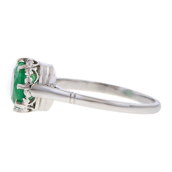 Estate Emerald Solitaire Ring, 2.13ct. sold by Doyle and Doyle an antique and vintage jewelry boutique