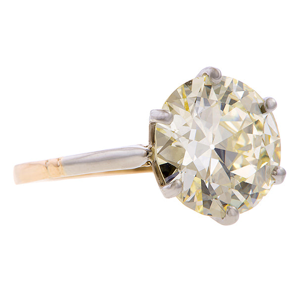 Vintage Solitaire Engagement Ring, Circular Brilliant 4.04ct. sold by Doyle and Doyle an antique and vintage jewelry boutique