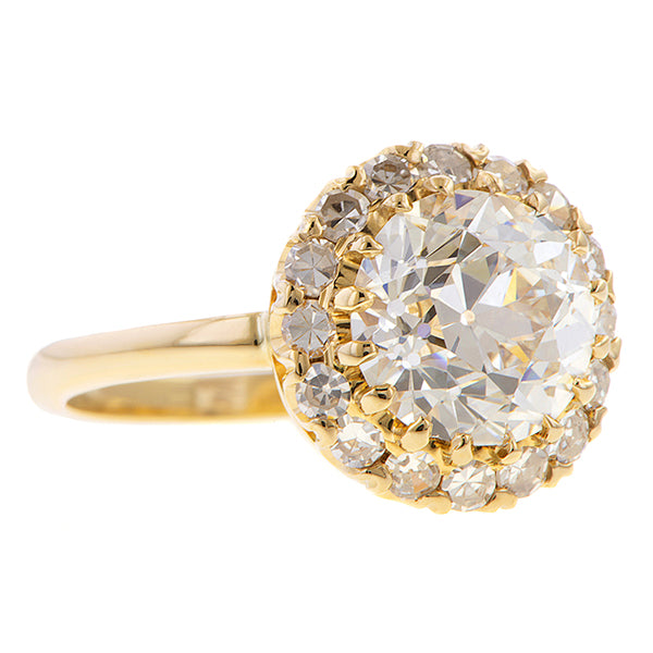 Vintage Round Diamond Engagement Ring in gold, 2.16ct Old European cut diamond, from by Doyle & Doyle antique and vintage jewelry boutique