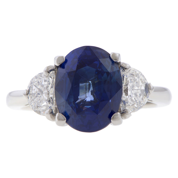 Estate Sapphire & Diamond Ring sold by Doyle and Doyle an antique and vintage jewelry boutique