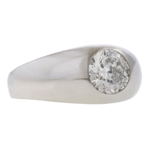 Vintage Gypsy Set Diamond Ring, RBC 1.51ct. sold by Doyle and Doyle an antique and vintage jewelry boutique