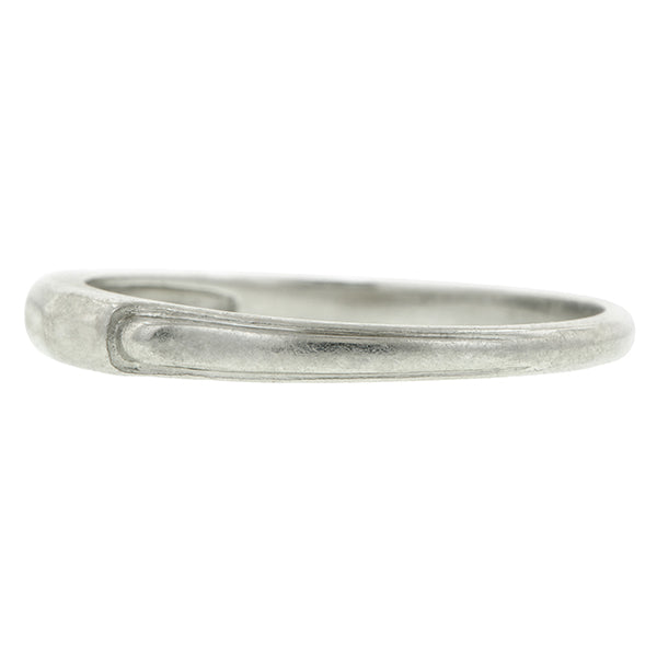 Vintage ring; a Platinum Facet-Topped Wedding Band sold by Doyle & Doyle vintage and antique jewelry boutique.
