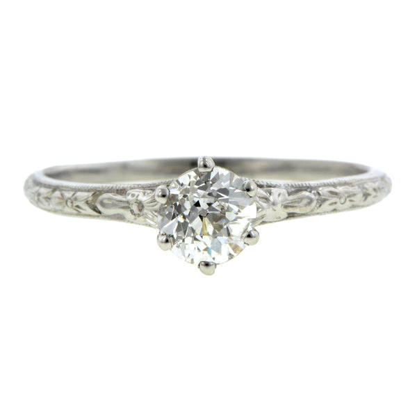 Vintage Solitaire Engagement Ring, Old Euro 0.50ct