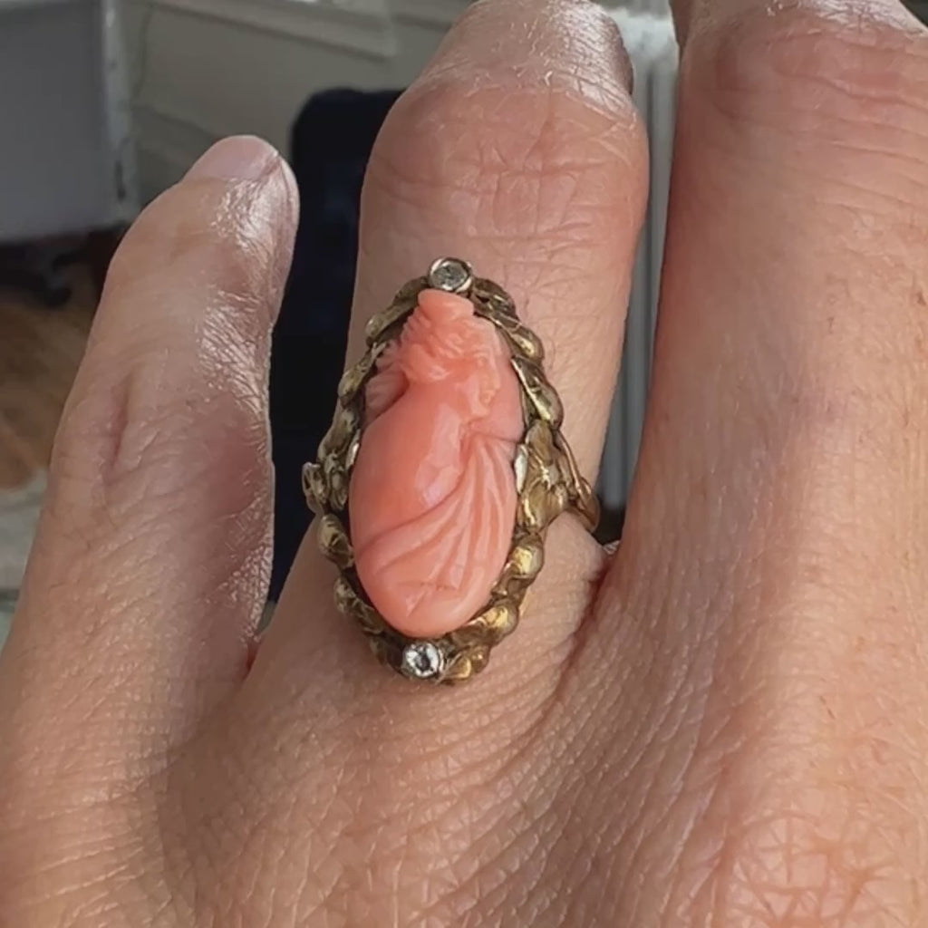 Victorian Cameo Ring sold by Doyle and Doyle an antique and vintage jewelry boutique
