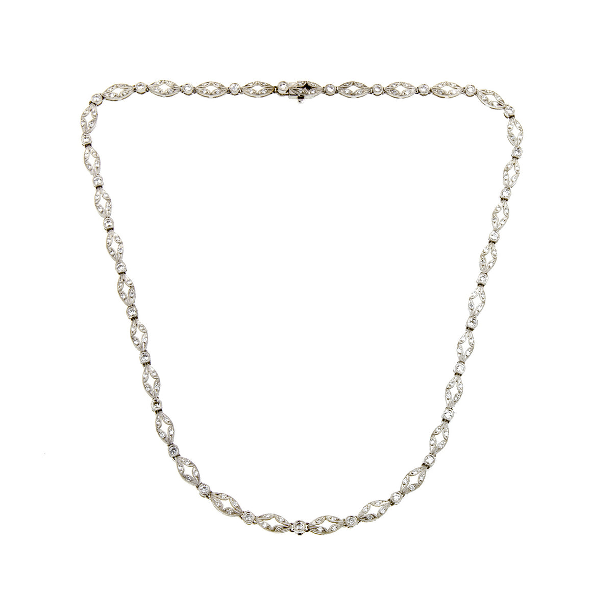 Diamond Navette Link Necklace