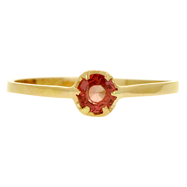 Vintage Orange Sapphire Solitaire Engagement Ring; 0.47ct::  Doyle & Doyle