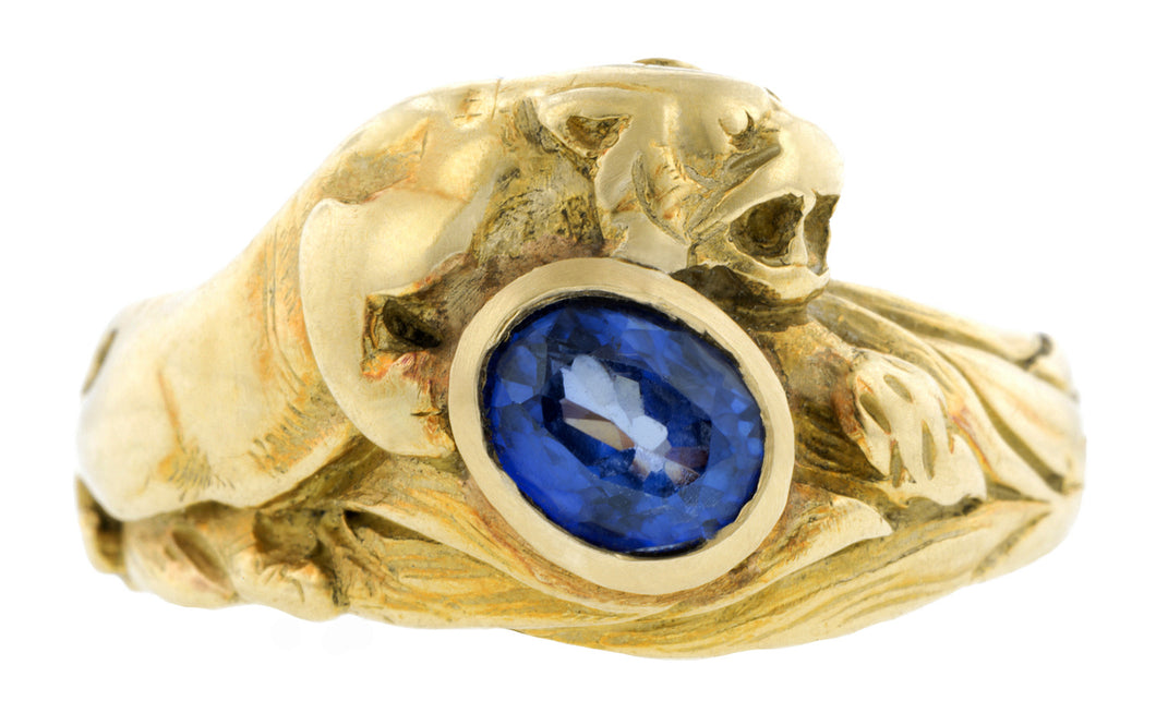 Art Nouveau Sapphire Ring:: Doyle & Doyle