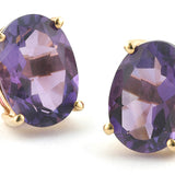 Oval Amethyst Earrings sold by Doyle and Doyle an antique and vintage jewelry boutique