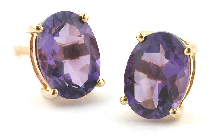 Oval Amethyst Earrings sold by Doyle and Doyle an antique and vintage jewelry boutique