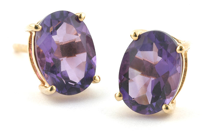 Oval Amethyst Earrings sold by Doyle and Doyle an antique and vintage jewelry boutique