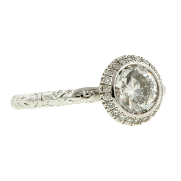 Diamond Frame Engagement Ring, Old Euro 0.72ct- Heirloom by Doyle & Doyle