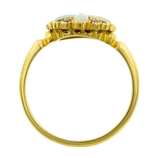 Antique Opal, Ruby & Diamond Ring:: Doyle & Doyle