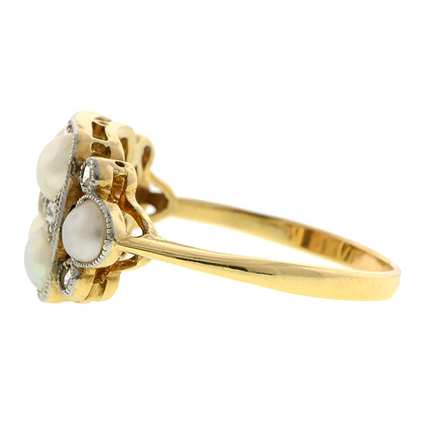 Edwardian Pearl & Diamond Ring:: Doyle & Doyle