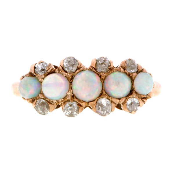 Victorian Opal & Diamond Ring::